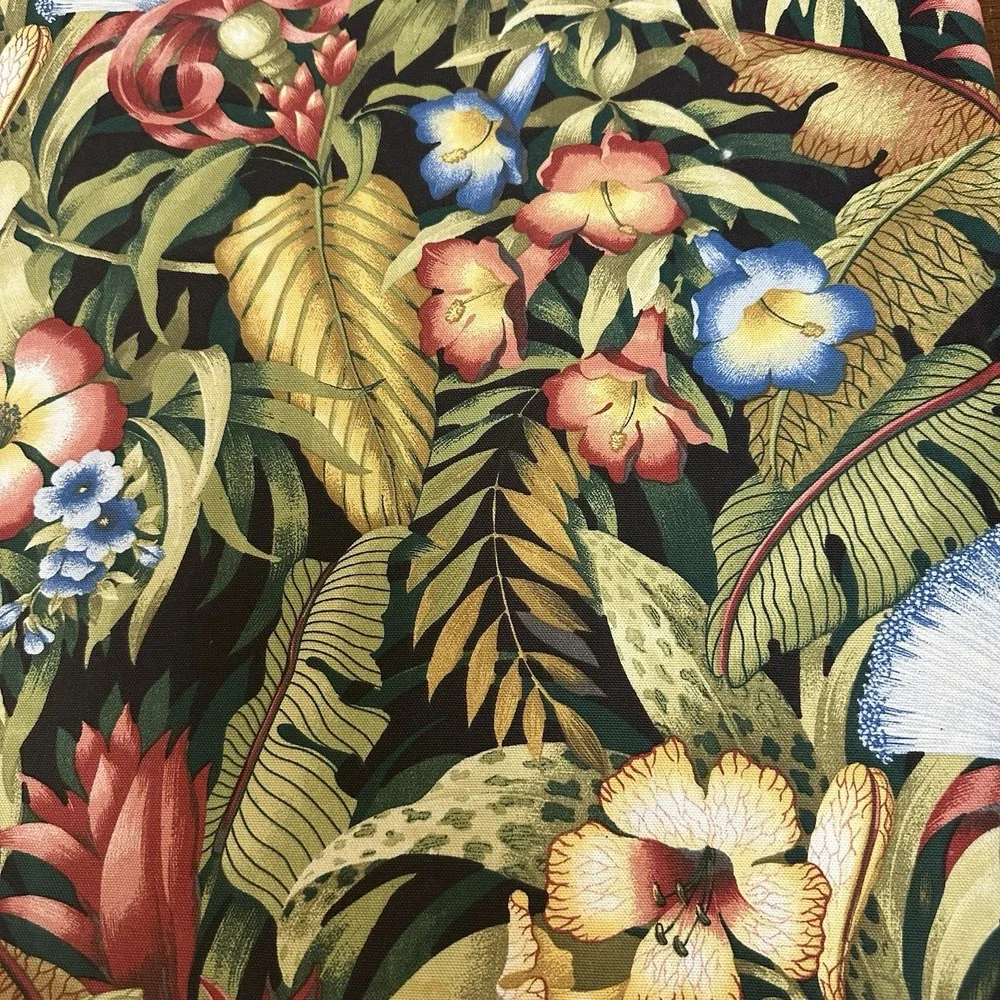 Bloomcraft Screen Printed Bloomgard Soil Resistant Tropical Floral Fabric 2 Yd